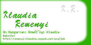 klaudia remenyi business card